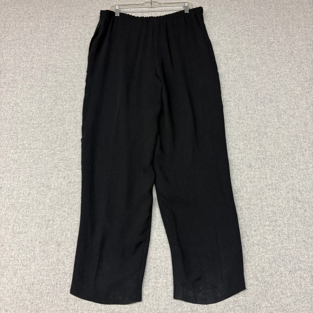 Ann Tjian for Kenar Wide Leg Trousers Size L Black Elastic Drawstring Lined Pant - Picture 8 of 10